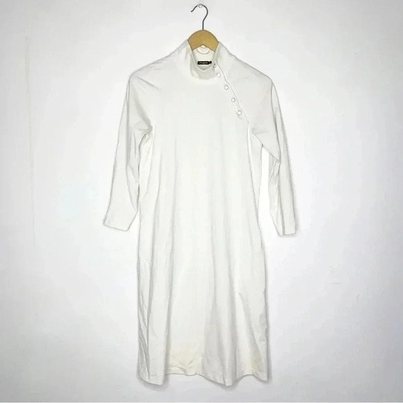J. McLaughlin Ivory High Neck Long Sleeve Dress Size Small - Picture 4 of 5
